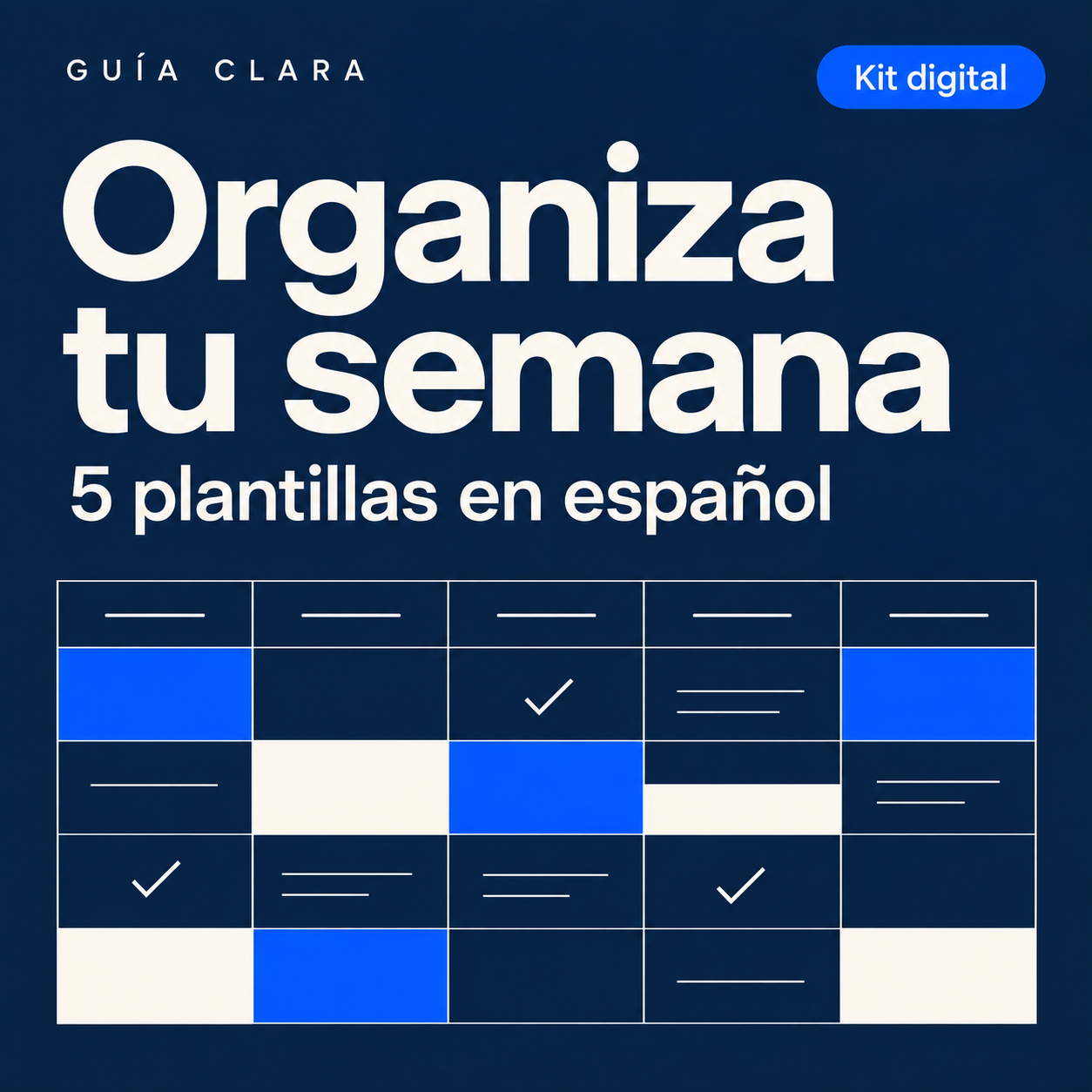 Kit Organiza tu semana: cinco plantillas en español